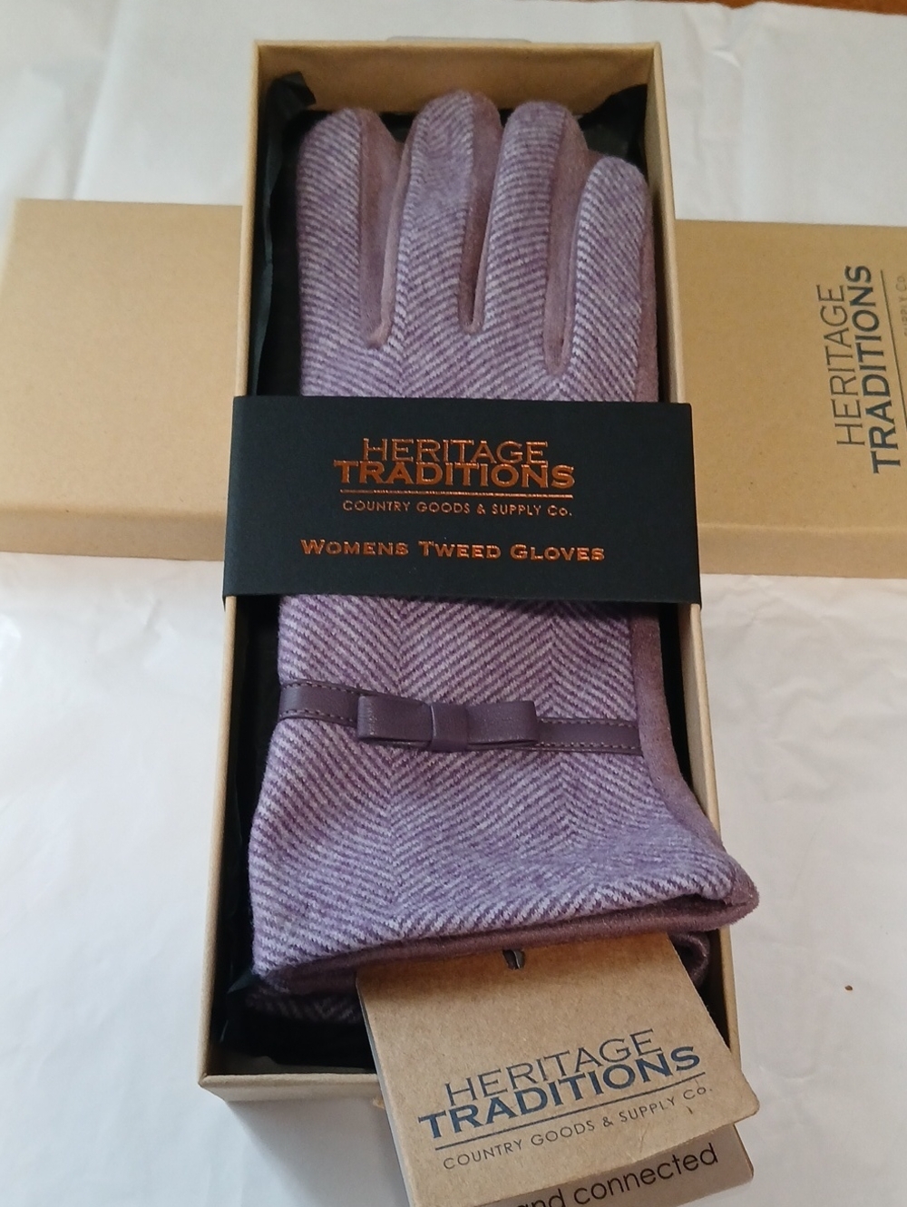 Foxford Woollen Mills Ireland Women's Tweed Gloves - Purple